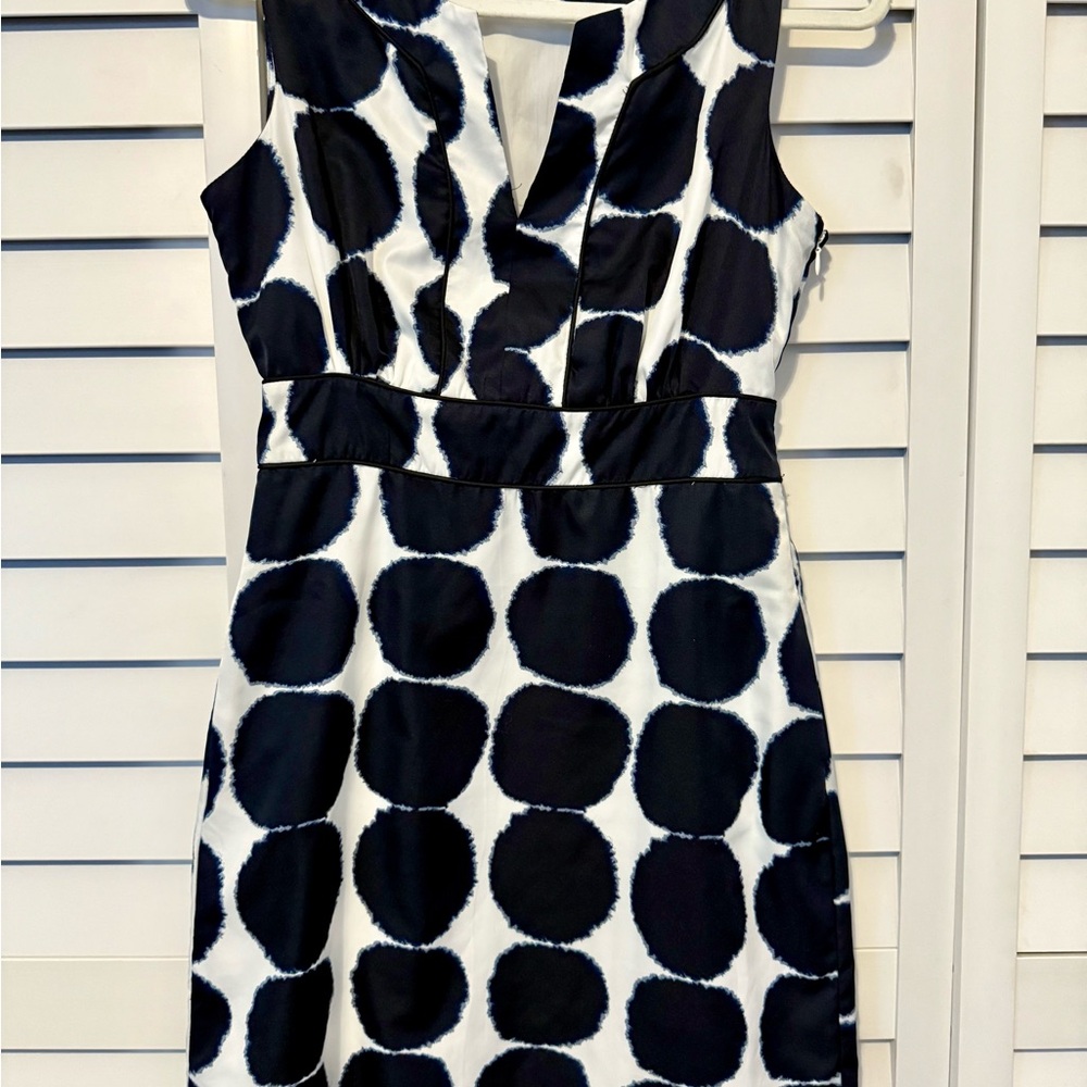 Banana Republic Dark Navy and White Polka Dot Dress